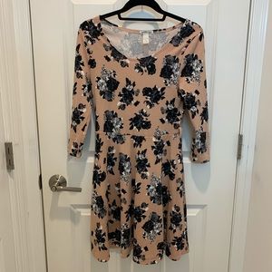 Long-Sleeve Floral Dress